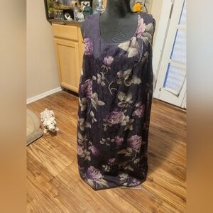Floral Maxi Dress - Purple and Green